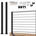 CR Fence & Rail V4 (ONLY) Horizontal Guard Rail End Post DIY Kit, Bracket Included (NOT Compatible with Other Systems)