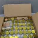 Encheng 1.5oz Mini Glass Jars Bulk Set of 70,Round Small 45ml Honey Jars with Golden Lids,Clear Mini Storage Canning Jar for Candle Making,Spice,Jelly,Jam,Wedding,Party Favor