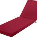 Chaise Lounge Cushion for Outdoor Furniture, Waterproof Fade and Tear Resistant Lounge Deck Chair Cushions for Patio Lawn Pool Resort Hotel, 80x26x3 Inch, Burgundy