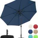 Sundale Outdoor 11 ft Patio Umbrella with Sand Bag Umbrella Base Included, Outdoor Umbrella with Tilt and Crank, Navy