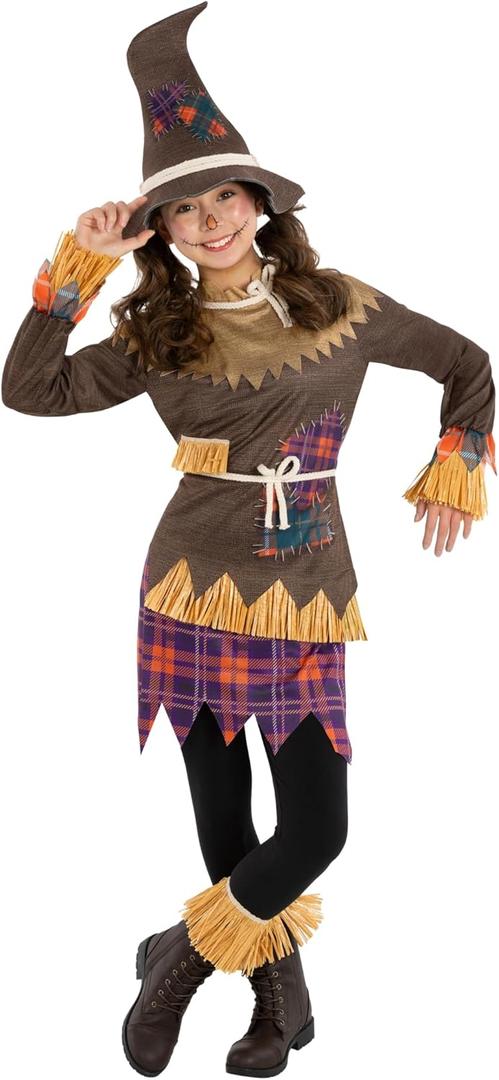 Morph Kids Scarecrow Costume for Girls - Creepy Scarecrow Outfit for Little Girls - Fun Halloween Dress-Up (Small)