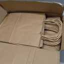 BAG BOX 100 Pcs Medium 8.25x4.3x10.6 Inch Brown Kraft Paper Gift Bags with Handles for Bulk Wedding, Party Favors, Grocery, Shopping, Retail Merchandise, Gift Sacks