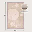 Hakuna Matte CloudRise Baby Play Mat for Floor 60" x 80" Moon & Stars Coral Velvet Memory Foam Rug for Crawling & Cozy Play Non-Slip, Water-Resistant, Easy-Care Tummy Time Mat, Playmat for Playpen