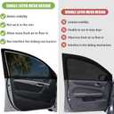 ZATOOTO Car Window Shade 4Pack Side Window Sunshade Single Layer Ventilation & Visibility & Sunshade Car Window Cover for UV Rays Magnet Reinforced for Non-Slip Travel with Bug Free(B Shape for Rear)
