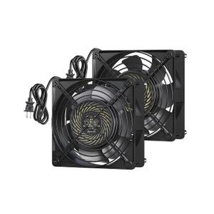 DEWENWILS 2 Pack 120V AC Fan, Waterproof Exhaust Fan 120mm, 18W 2850RPM 90CFM, DIY Cooling Fan for Refrigerator, Computer Case, Compressor Engine, Generator, UL Listed