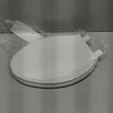 KOHLER 4636-RL-0 Cachet ReadyLatch Elongated Slow Close Toilet Seat, Soft Close Toilet Seat Quiet Lid, Contoured Grip-Tight Bumpers Installation Hardware, Apartment Essentials, White
