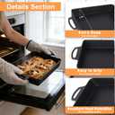 Cast Iron Detroit Style Pizza Pan, 9x13 Inch Pre-Seasoned 4.8 Quart Large Capacity Deep Non Stick Baking Dish for Casserole, Focaccia, Lasagna Baking Dish for Oven & Grill, 2 Pack