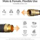 Giraffe Tools Garden Hose 5/8", Water Hose Heavy Duty, Flexible, Lightweight Hybrid Hose with Bend Protection, 2.5ft Male to Female Fittings, Burst 600 PSI, Short Leader Hose