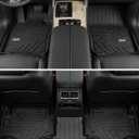 3W Floor Mats & Backrest Mats & Cargo Mats for Mazda CX-90/CX-90 PHEV 2026 2025 2024 7 Seats with 2nd Row Bucket Seats, All Weather TPE Custom Fit Floor Liners Accessories