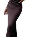 SOLY HUX Women's Sleeveless Bodycon Dress One Shoulder Backless Ruched Cocktail Party Evening Long Dresses Medium