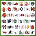 2 x HunnmingRe 72 Pcs Sports Iron on Patches Embroidered Football Baseball Soccer Basketball Patches Iron on Hat Patches Mixed Sport Appliques Sew on for Hat Backpack Pants Jeans Clothes DIY Crafts