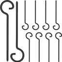 Screw Hooks for Hanging 9in, 10Pcs Long Screw-in Hooks, Ceiling Hooks for Christmas Lights and Curtain Hooks, Kitchen Hooks, Plants Hanger Outdoor/Indoor Hooks Black