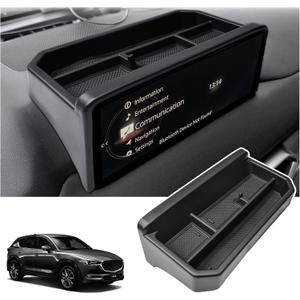 X-TKER Dash Storage Organizer Compatible with 2022 2023 2024 2025 Mazda CX-5 Accessories, Custom Fit Console Dashboard Insert Tray, Behind Screen Storage Tray Sunglasses Holder, Durable ABS Plastic
