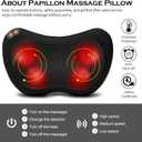 Papillon Back Massager with Heat,Shiatsu Neck Massage Pillow for Neck,Shoulder,Foot&Lower Back Pain Relief Deep Tissue,Body Muscle Relaxation Tool Gifts for Women/Mom/Dad (Black)