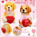 Roowest 2 Pcs Valentines's Dog Couple Figurines Decor Funny Proposal Cute Craft Resin Dog with Heart Sculpture Statue for Valentine Home Office Desk Tabletop Bathroom Decoration, Ornament Gift (3.94")