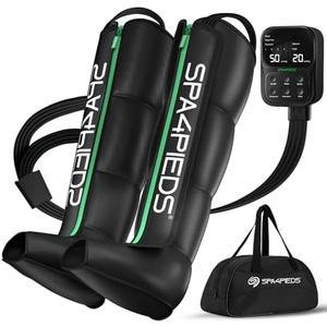 SPA4PIEDS Air Compression Leg Massager, Cordless Air Compression Boots for Circulation and Pain Relief, Foot Calf and Thigh Massager, Fast Recovery Therapy for Athletes, Gifts for Mom Dad