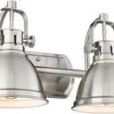 Emliviar 2-Light Vanity Lights, Modern Bathroom Light Fixture with Metal Shade, Brushed Nickel Finish, 4054-2W BN
