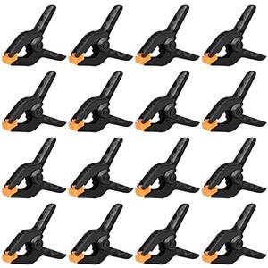 16 Pack Small Spring Clamps, 3.5 Inch Heavy Duty Clamps for Backdrop Stand, Plastic Clips for Crafts and Backdrop Clips for Crafts, Woodworking, Photography, Outdoor