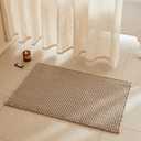 TYUU Waffle Bath Mat, Boho Bathroom Rugs Non Slip Washable Super Absorbent Quick Dry Bath Mat Farmhouse Bathroom Decor, 36"x24" Beige