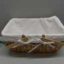 GYASVWU Water Hyacinth Picnic Baskets, Wicker Picnic Basket with Handle, Wicker Bread Basket with Linner, Empty Gift Baskets for Easter, Weddings, Garden and Home Decor (Original)