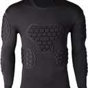Shinestone Adult Men's Goalkeeper Armor BodyShield Padded Compression Long Sleeves Shirt with Sponge Protector for Football Baseball(Shirt-02,Small)