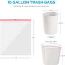 Ultra Thick Heavy Duty Plastic 15 Gallon Drawstring Trash Bags Large 80 Count White Leak Proof Garbage Bags for Tall Kitchen Home Office Outdoor