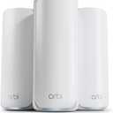 NETGEAR Orbi 870 Series Tri-Band WiFi 7 Mesh System (RBE873) - Router + 2 Satellite Extenders, Security Features, Up to 21 Gbps, Covers Up to 9,000 Sq. Ft., 150 Devices, 10 Gig Internet Port, BE21000