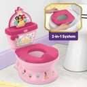 Bright Starts Disney Junior Princess My Size Potty Training Toilet, Toddler Potty Chair with Flushing & Cheering Sounds, Removable Seat with Splash Guard & Handles, Ages 18+ Months, Up to 50 lbs