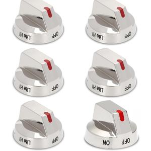 DG94-01712A Stove knob&DG94-01713A Light knob (6 Pack) Gas Range Burner Control Dial Knob for Samsung Range Oven Stove NX58M9420SS NX58M9420SSAA NX58M9420SSAA-00