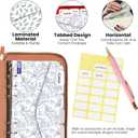 Cash Envelope Wallet Brown All in One Budget System RFID Blocking with 12x Tabbed Cash Envelopes, 12x Monthly Budget Cards,1x Yearly budget planner sheet Complete Money Organizer Set for Cash