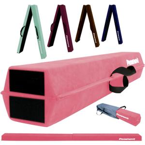 6 FT / 8 FT / 9 FT /10 FT Balance Beam Folding Gymnastics Beam - Extra Firm - Suede Cover - Anti Slip Bottom with Carry Bag for Kids/Adults Home Use