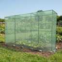 BPS Crop Cages for Garden Plant, 12x4x6 Ft Plant Netting Protection Tent with Zippered Door for Plants, Raised Garden Bed Cover with Frame for Vegetables, Fruits and Flowers