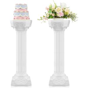 Colingmill 2 Pcs Wedding Roman Column Greek Pillars Stand Plastic Wedding Pillars Columns for Ceremony Flowers Plant Holder for Ceremony Event Party (Vintage,10.63 x 10.63 Inches)