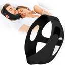 Chin Strap for Sleeping Comfortable Stop Snoring Solution, Snore Stopper Adjustable, Anti Snoring Devices Breathable and Reusable, Anti Snore Chin Strap for CPAP Users, Black, M