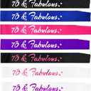 2 x 70 & Fabulous Birthday Sash, 70th Birthday Gifts idea for women, Funny 70th Birthday Party Suppiles, Hot Pink+ Silver(70 & Fabulous)