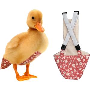 Chicken Diapers Duck Diaper Diaperalls for Hens, Roosters, Ducks, Ducklings - Reusable, Adjustable by Uni Infinity (Pink Floral, Duck Small, 1, Count)