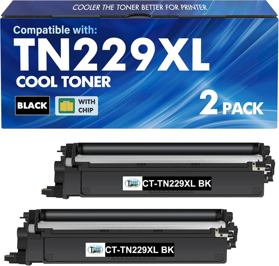 TN229XL Black TN229XLBK TN229BK Toner Cartridges: Compatible for Brother TN229 TN 229XLBK 229BK MFC-L3780CDW HL-L3220CDW HL-L3280CDW MFC-L3720CDW HL-L3300CDW HL-L3295CDW Printer (2 Pack)