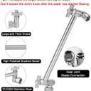 NearMoon Rain Shower Head with 11'' Adjustable Arm, High Pressure Stainless Steel Rainfall Shower, Ultra-Thin Design- Pressure Boosting (12 Inch, Nickel)