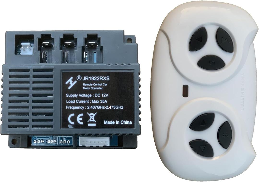 JR1922RXS 2.4G Remote Control and Receiver, for Kids Ride On Toys, 12V Control Box Motherboard Accessories Ride On Car Replacement Parts