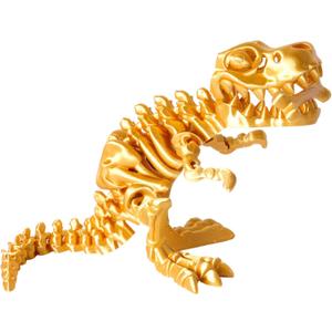 FunisFun 3D Printed Dragon with Articulated Bones for Adult, 3D Printed Dinosaur Fidget Toys Decor for Stress Relief (Gold, 1P)