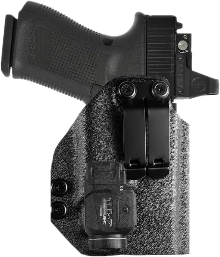 kydex IWB Holster for Glock 17 19 Taurus G3 Sig Sauer p365 X-Macro PSA Dagger Compact Springfield Hellcat PRO with Streamlight Tactical TLR-7A Flex 500 Lumen Light