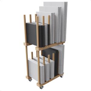 Art Storage Rack, Art Canvas Storage, Art Drying Rack, Canvas Boards Rack Art Storage with Handle & Caster Wheels for Drawing Board, Panel, Paper Pad for Art Studios, Artworks, Gallery (9.7"D x 15"W x 30"H)