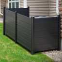 YITAHOME 44" W X 44" H Air Conditioner Fence Privacy Screen with Metal Stakes, Outdoor Trash Can Enclosure, Vinyl Pool Equipment Enclosure (4 Panels, Black)