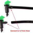 Lxcom Lighting 100 Pack 4 GPH Flag Drip Emitter Drip Emitters 16L/H Emitter Sprinkler Drippers System Parts Connect 4mm/7mm Hose for Lawn Vegetables Garden (Green)
