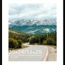 Wood 20x24 Picture Frame with 16x20 Mat Black, Display 16x20 with Mat or 20x24 Without Mat, Wood 20 by 24 Photo Frame, 20 x 24 Frame for Wall Hanging Display, Black