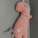 Lenwen Seat Belt Pillow For Kids Cover for Boys Girls Seatbelt Cushion Pillow for Toddler Car Strap Covers for Travel Sleep Neck Head Support Pad (Pink,Unicorn)