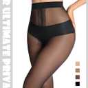 DancMolly Sheer to Waist Control Top Pantyhose, 2 Pairs Women's Tights T-Crotch, Everyday Office Wear, Medias de Mujer (X-Large, Black)