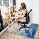 Office Chair Mat for Hardwood Floor,36"*48" Floor Mat for Office Chair,Rolling Desk Chair Mat - Anti-Slip Chair Mat for Laminate/Tile Floor Blue Grey