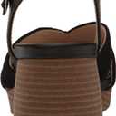 Dr. Scholl's Shoes Women's Mariah Block Heel Sandal Heeled, Black Smooth/Fabric, 11 (Black)