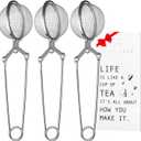Snap Ball Tea Strainer 3 Pack Tea Infuser with Handle Tea Mesh Infuser Snap Ball Strainer Steep Loose Leaf Tea Infuser Fine Mesh Ball Tea Filter Strainer for Spices and Seasonings